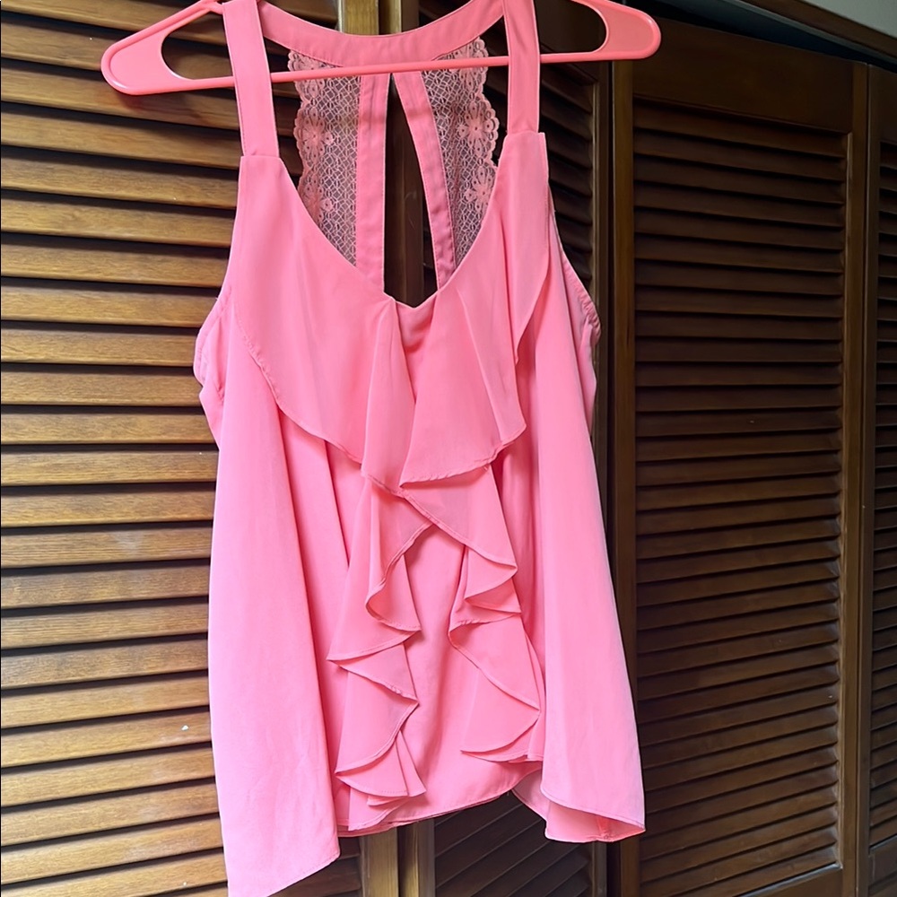 Elegant Pink Ruffle Top